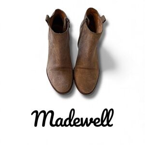 : : MADEWELL Tan Suede Leather Ankle Boots : :